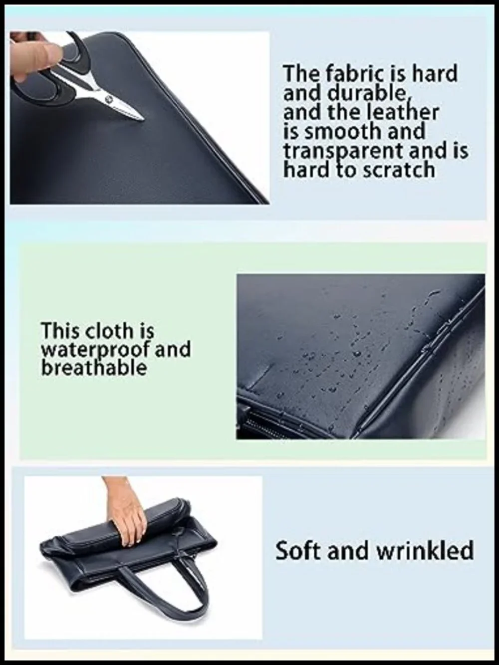 Leather PU Briefcase Tote Bag for Men 15.6